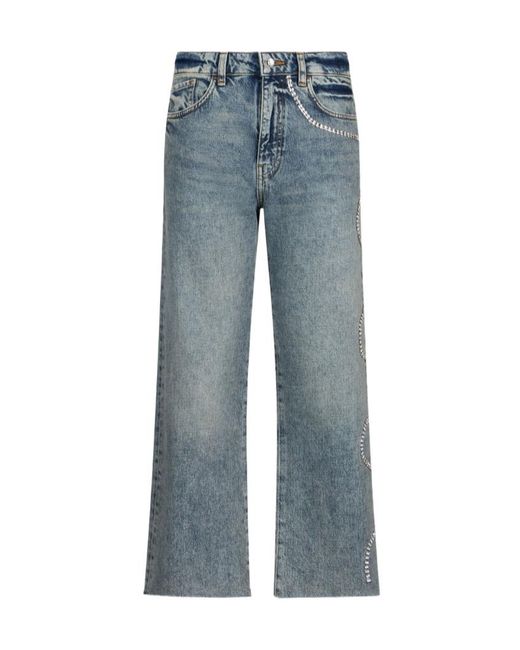 Liu Jo Blue Embellishment-Detail Cropped Jeans