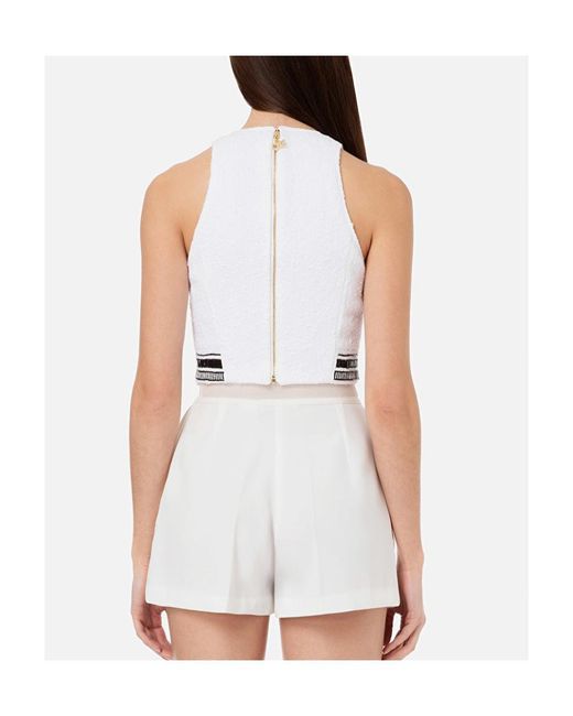 Elisabetta Franchi White Logo Vest