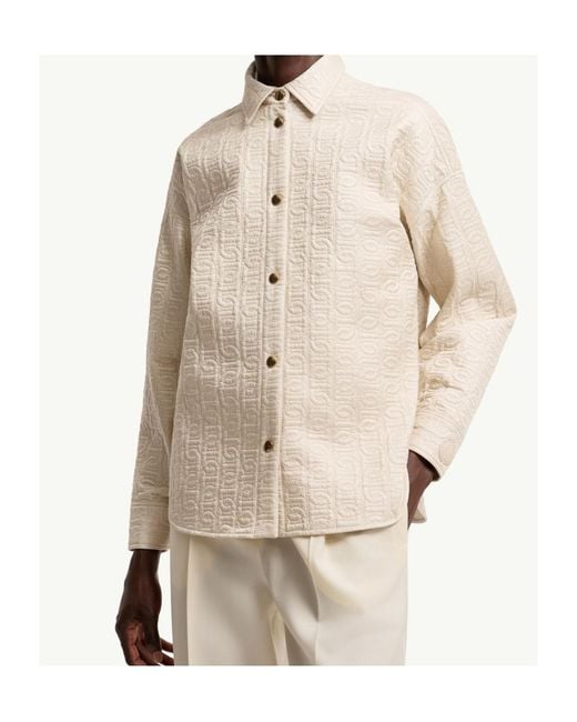 Moncler Natural Chain Quilted Padded Shirt Jacket