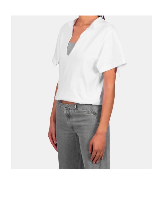 GIMAGUAS White Alina V-Neck T-Shirt