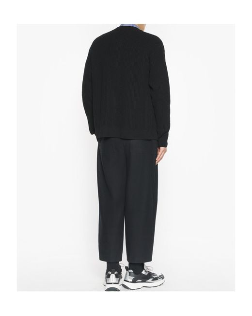 Maison Kitsuné Black Maison Kitsuné Fox Head Ribbed Cardigan for men