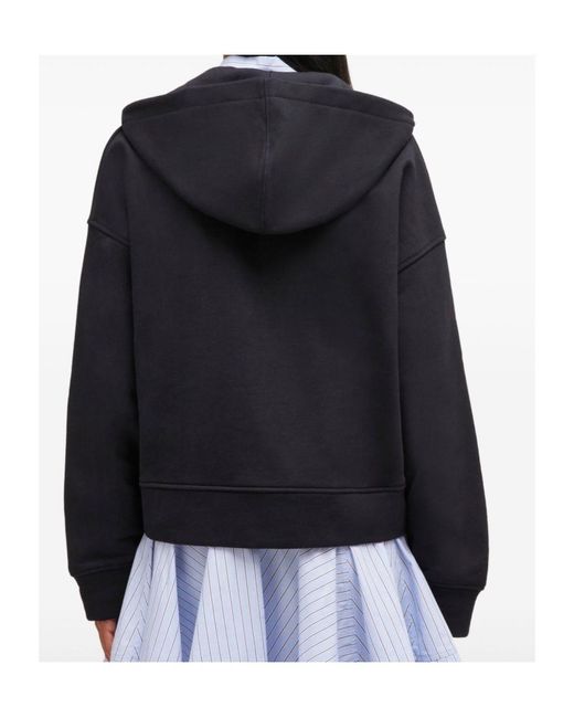 Ganni Blue Zipped Long Sleeved Hoodie