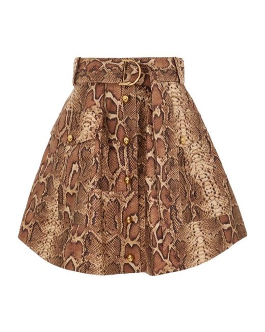 Zimmermann Brown Hypnotic Utility Mini Skirt