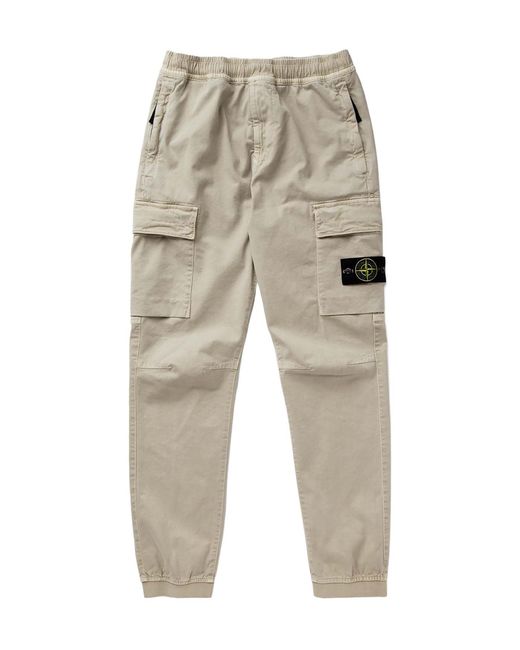 Stone Island Natural Regular Tapered Fit Cargo Pants for men