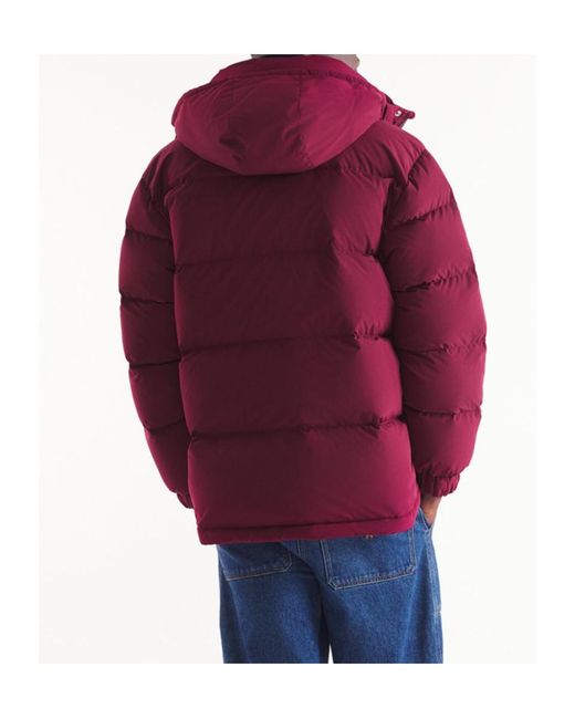Maison Kitsuné Red Hooded Down Jacket for men