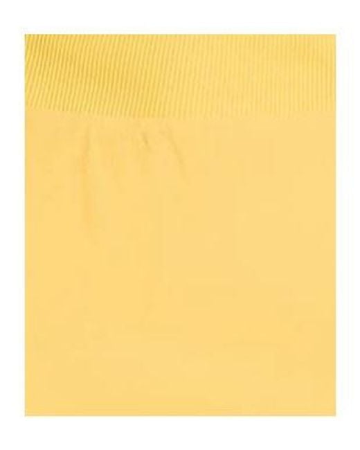 Rick Owens Yellow Solid Color Flared Skirt