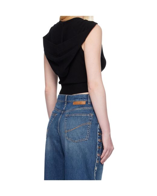 Stella McCartney Black Buttoned Sleeveless Top