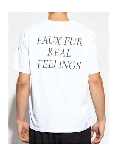 MM6 by Maison Margiela White Numeric Printed Crewneck T-Shirt for men