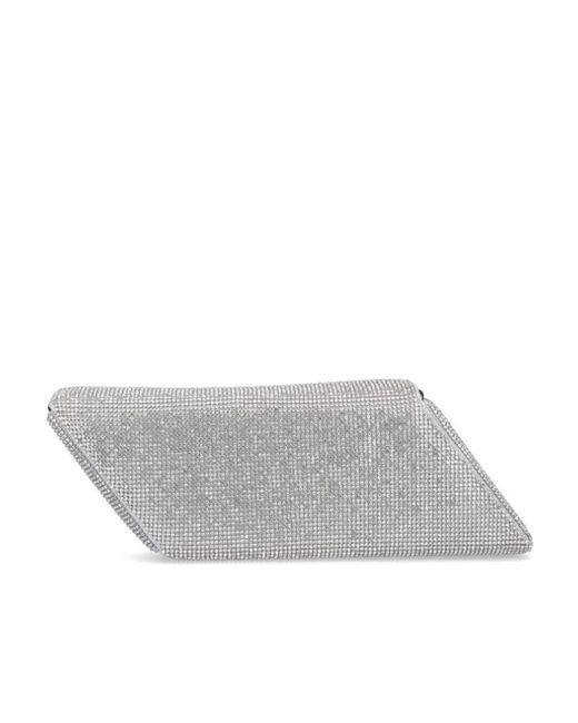 Kara Gray Embellished Box-Shaped Chain-Linked Shoulder Bag