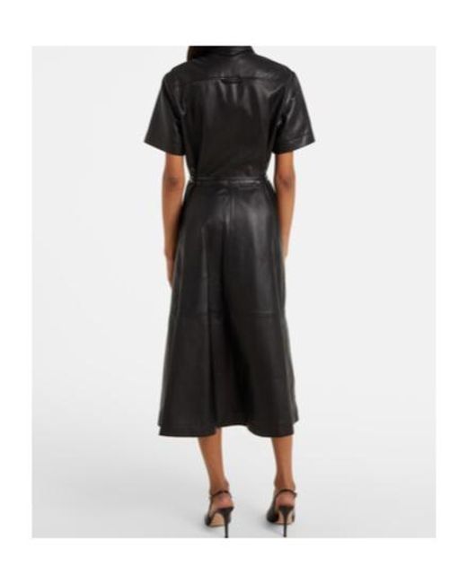 Altuzarra Black Kiera Leather Shirt Dress