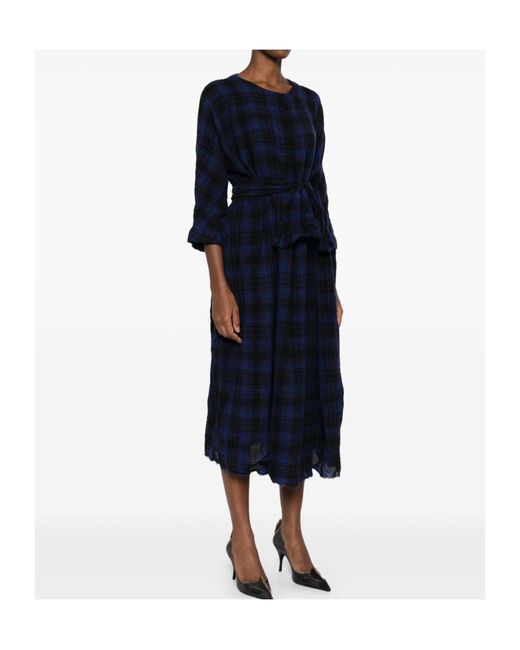 Daniela Gregis Blue Plaid Dress