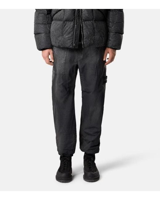 Stone Island Blue Loose Fit Fatigue Trousers for men