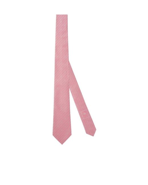 Gucci Pink Interlocking G Silk Jacquard Tie for men