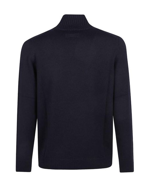 Drumohr Blue Turtleneck Long-Sleeves Sweater for men