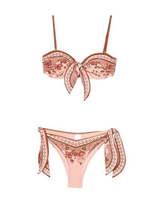 Zimmermann White Paisley-Print Bikini