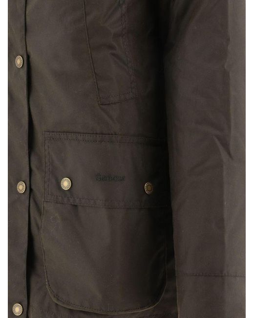 Barbour Gray Arley Buttoned Hooded Jacket