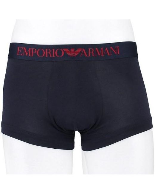 Emporio Armani Blue Logo-Waistband Boxer Briefs for men