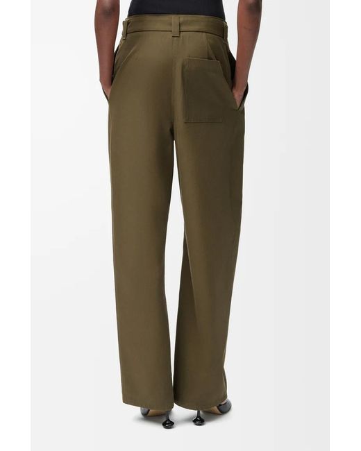 Loewe Green Pleated Belted Trousers