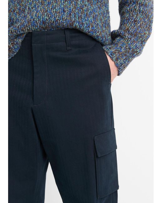 Vince Blue Herringbone Pattern Work Casual Pants for men