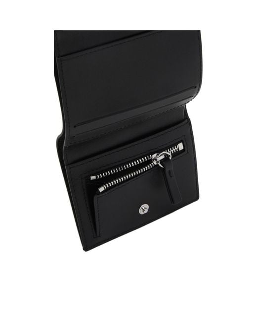 MM6 by Maison Margiela Black Leather Tri-Fold Wallet