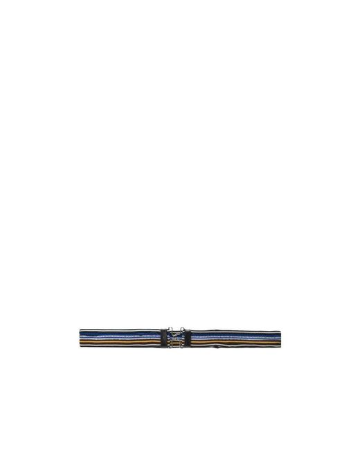 Prada White Striped Buckle Belt