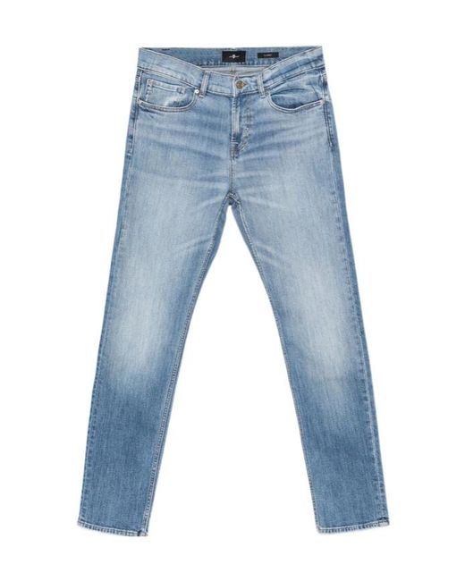 7 For All Mankind Blue Slimmy Denim Jeans for men