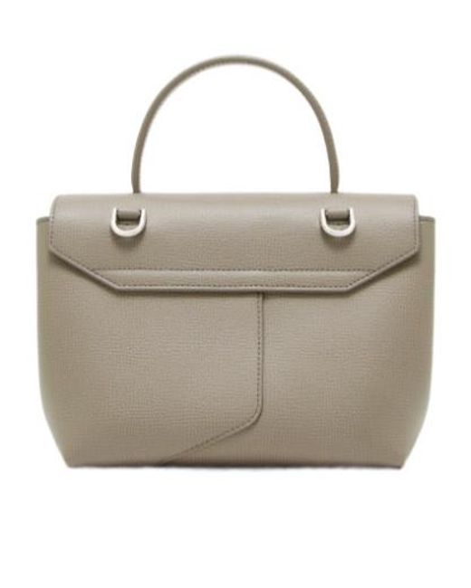 Emporio Armani Gray Grained-Leather Mini Tote Bag