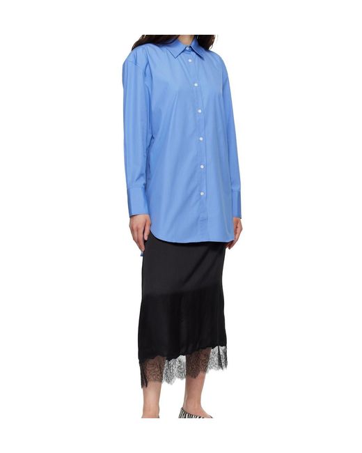 Anine Bing Blue Plaza Shirt