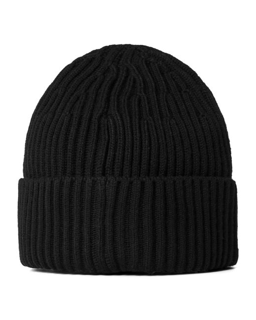 Stone Island Black Patch Beanie for men