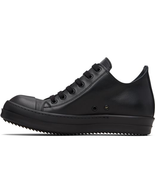 Rick Owens Black Low-Top Casual Sneakers for men