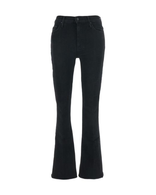 Mother Black Mid-Rise Flared Jeans
