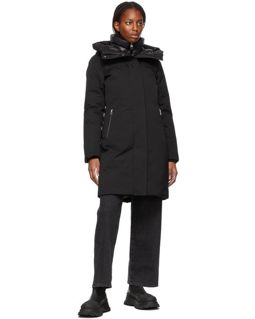 Mackage Black Padded Down Hooded Coat