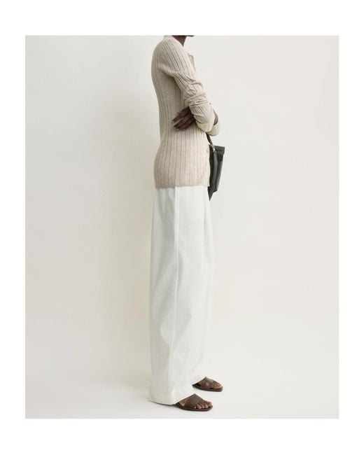 Totême  White Totême Ribbed-Knit Long Sleeved Cardigan