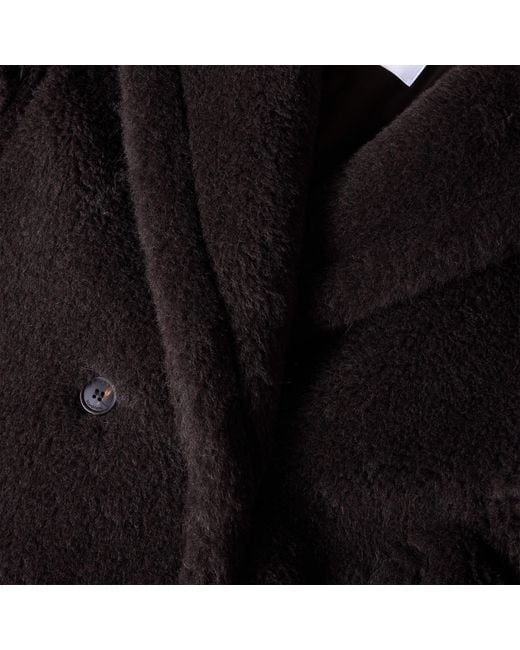 Max Mara Black Teddy Fabric Long Coat