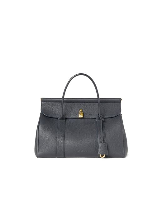 Loro Piana Blue Carry A Handbag With Both Hands