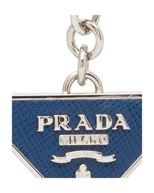 Prada White Logo Keychain for men