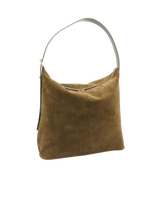 A.P.C. Brown Flat Zip Shoulder Bag