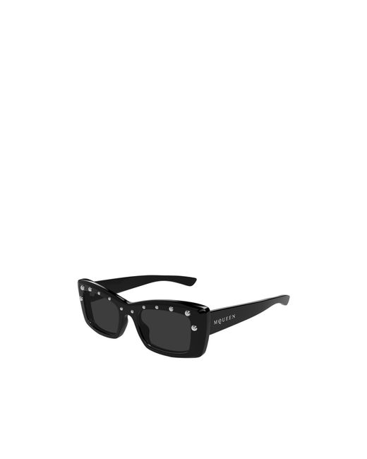McQueen Black Eyewear Rectangle Frame Sunglasses