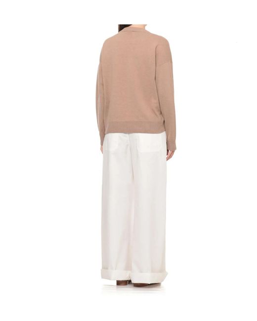 Peserico Brown Beaded Diamond Ribbed Jumper