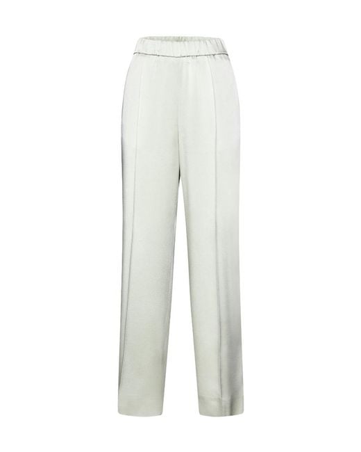 Jil Sander White Elastic Waist Wide-Leg Trousers
