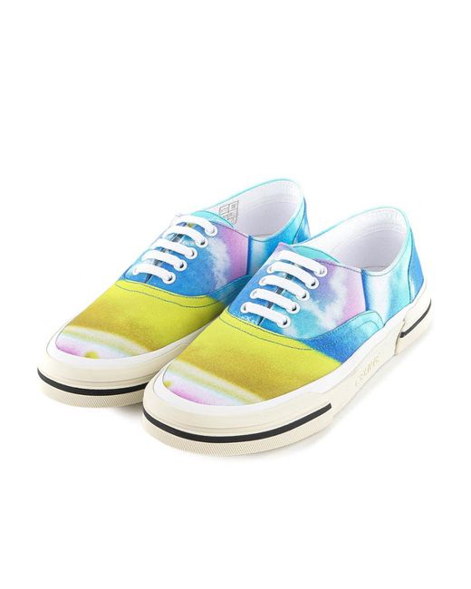 Céline Blue Low Lace-Up Sneakers for men