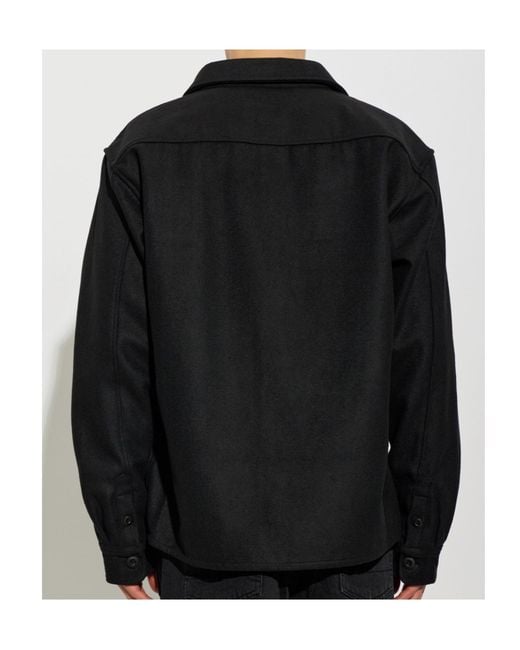 AllSaints Black Collared Long-Sleeved Shirt for men