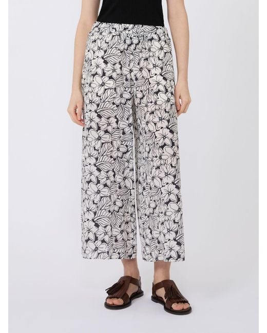 Weekend by Maxmara White Nirvana Floral-Pattern Trousers