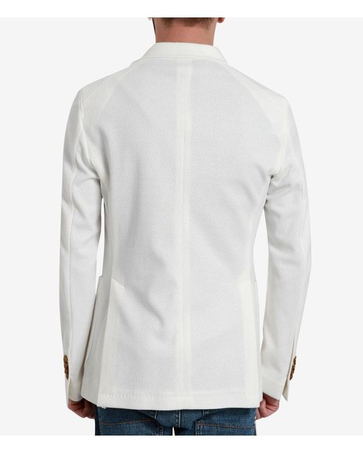 Tagliatore White Long Sleeved Suit Jacket for men