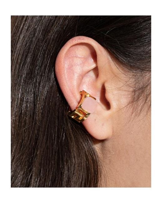 Versace Metallic Greca Stone Ear Cuff Earring