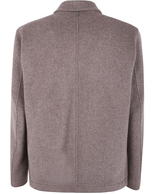 Herno Brown Button-Fastening Patch-Pocket Jacket for men