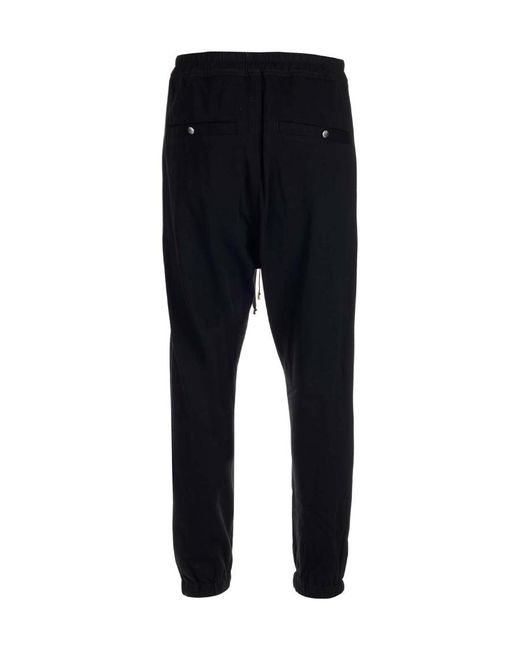 Rick Owens Black Drawstring-Fastening Waistband Track Pants for men