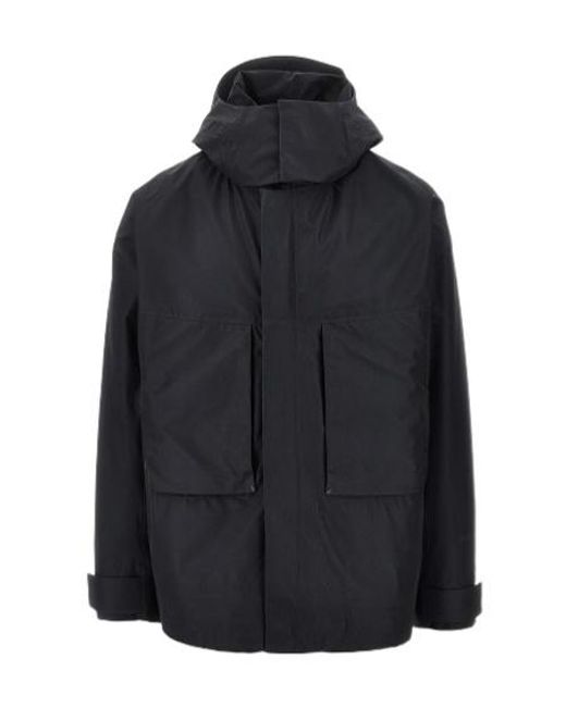 Herno Blue Laminar Removable Hooded Zipped Jacket for men