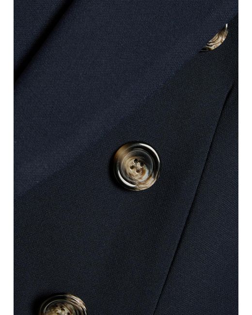 Veronica Beard Blue Miller Dickey Horn Crepe Blazer