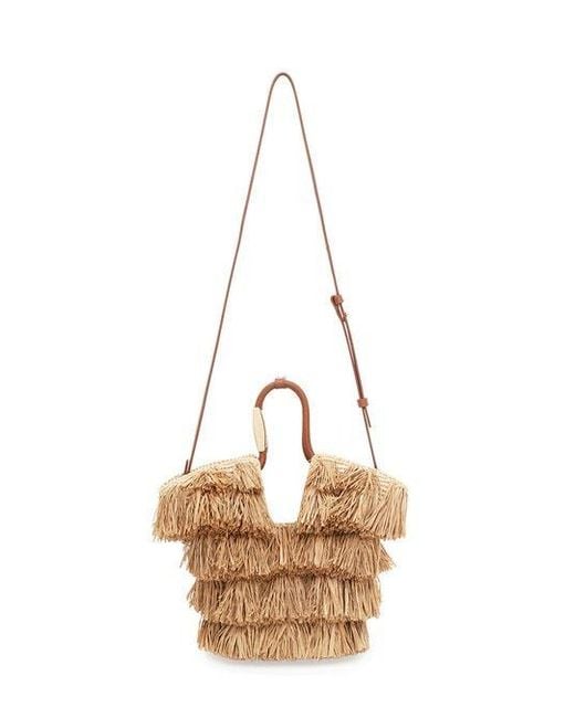 Zimmermann Natural Small Goldentime Fringed Tote Bag
